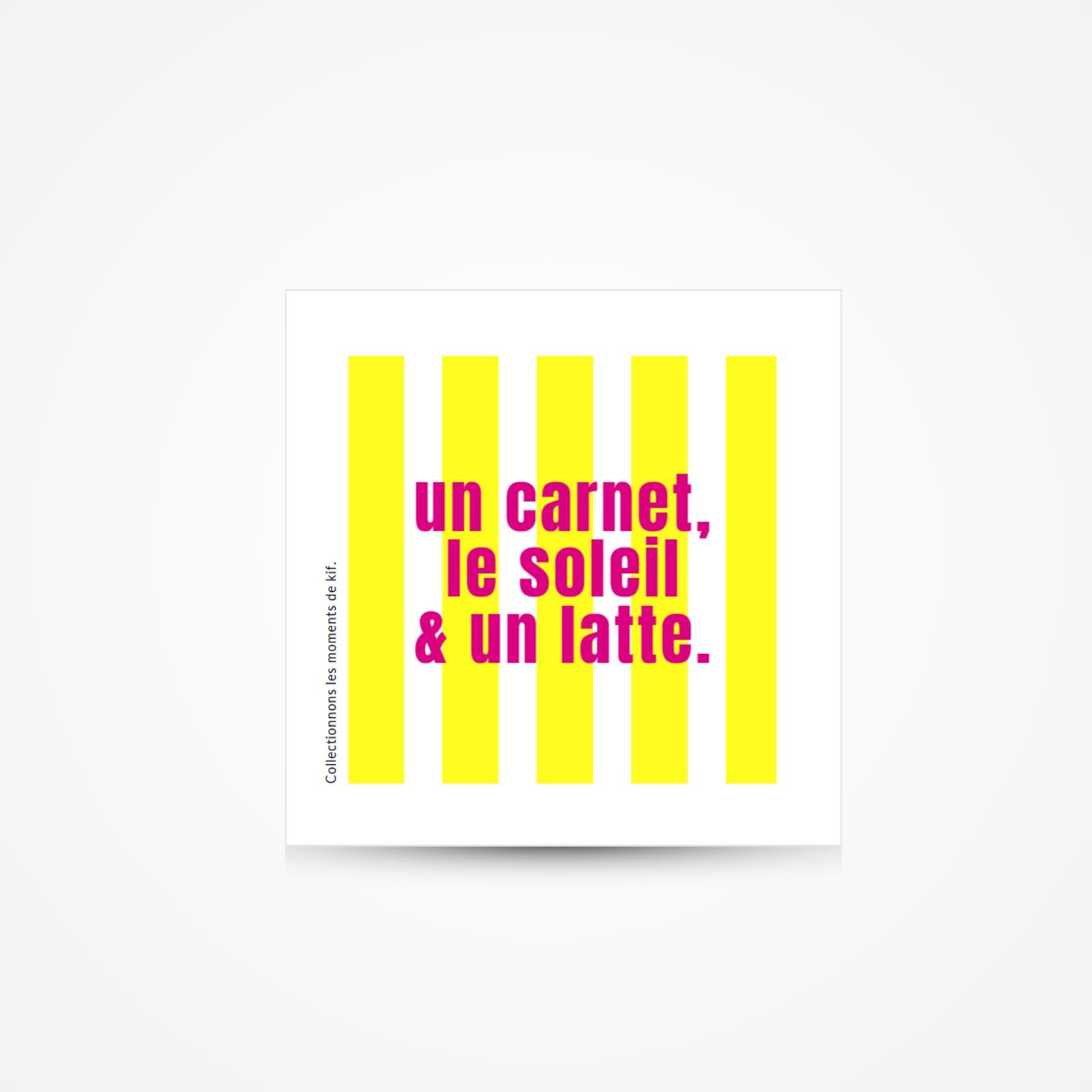 Carte "Carnet, soleil, latte"  A3