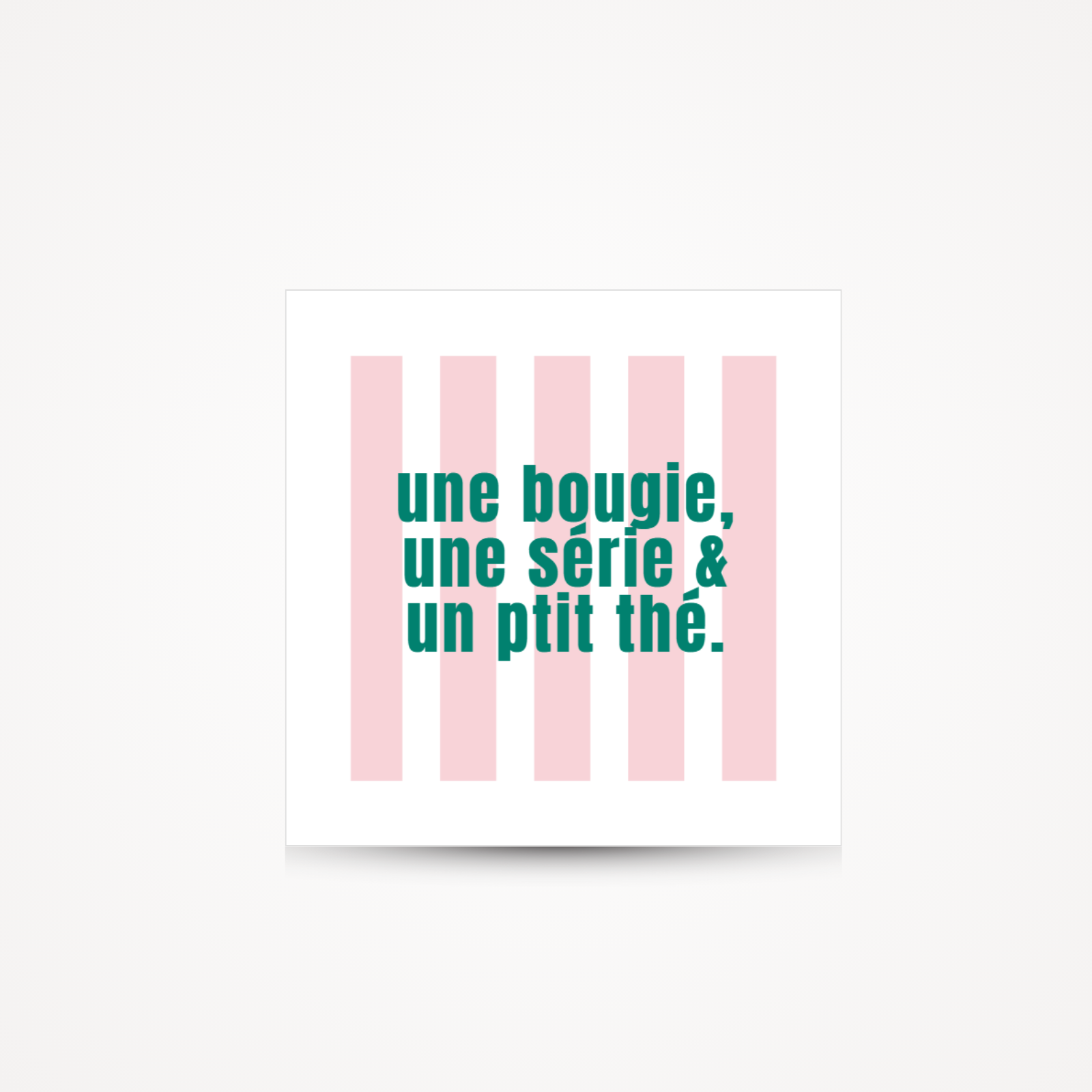 Carte "Bougie, série, thé"